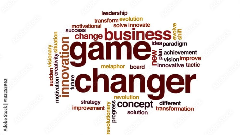 Game changer animated word cloud, text design animation. Game changer animated word cloud, text design animation.
