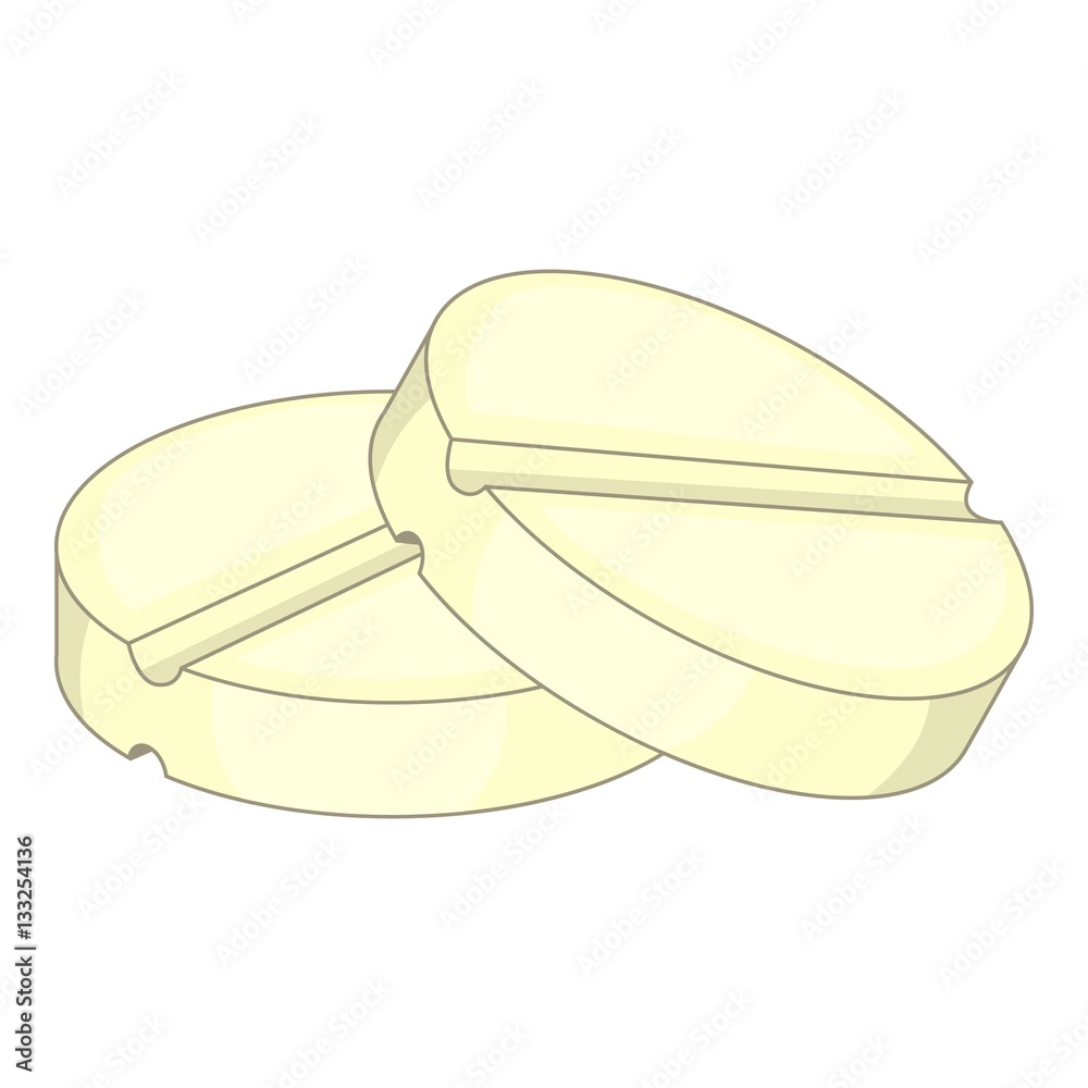 Medicine tablets icon, cartoon style Medicine tablets icon, cartoon style