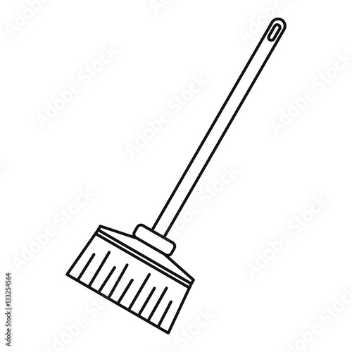 Broom icon, outline style