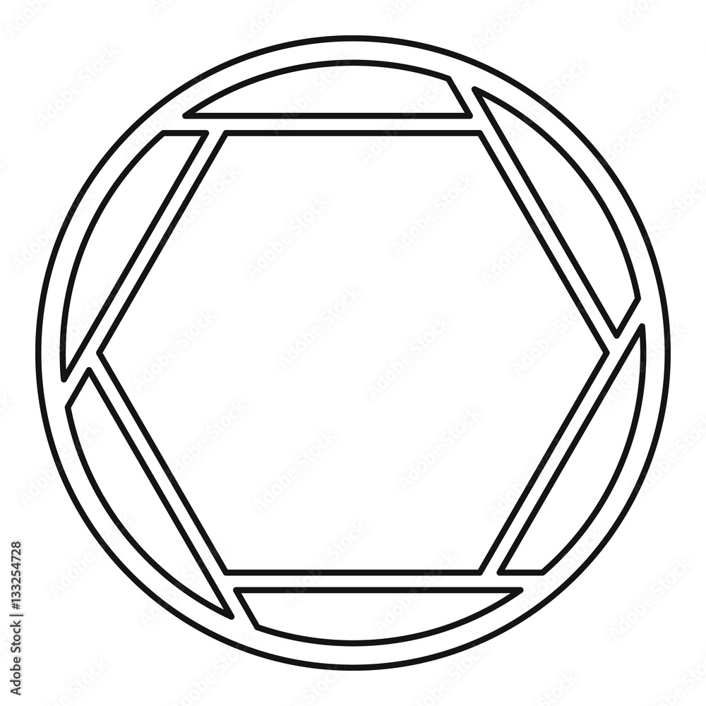 Closed objective icon, outline style Closed objective icon, outline style