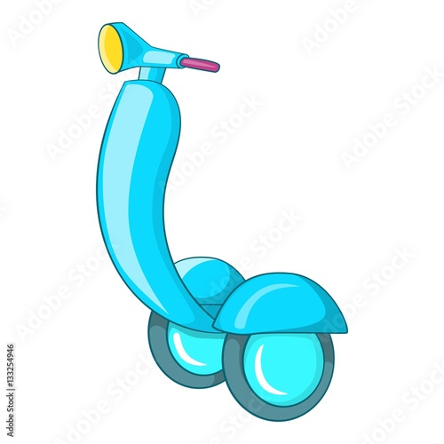 Blue segway icon, cartoon style