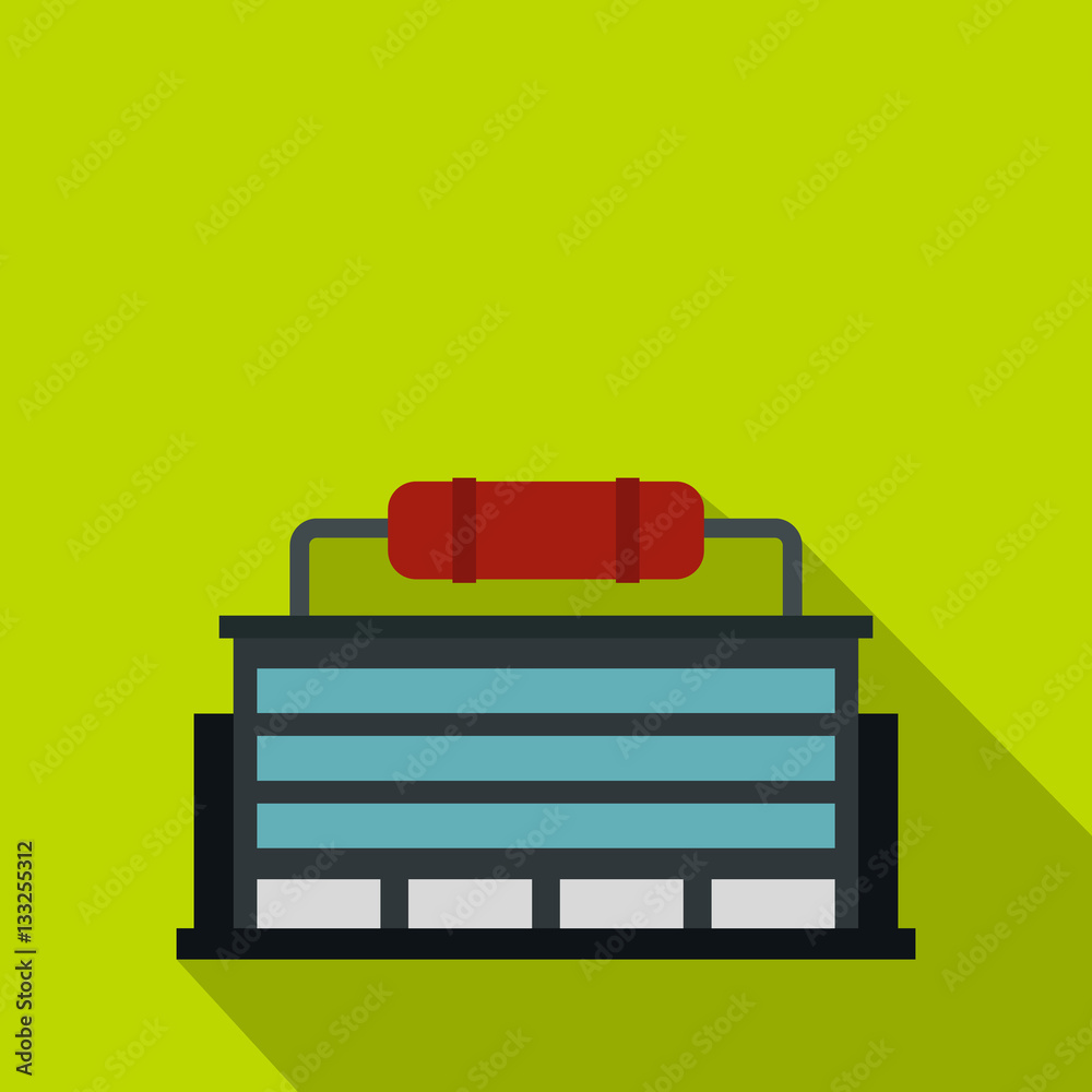 Industrial plant building icon, flat style Industrial plant building icon, flat style