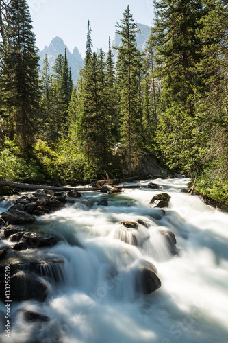 River from Hidden Falls at Inspiration Point near Lake Jenny, Gr