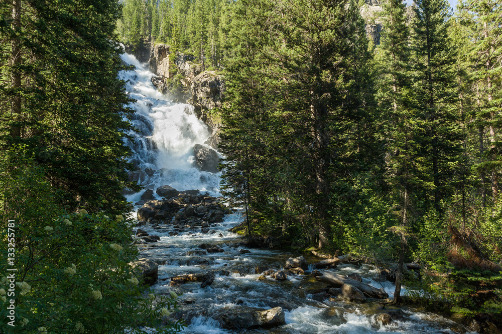 Hidden falls near Jenny Lake in Grand Teton National Park, Wyomi