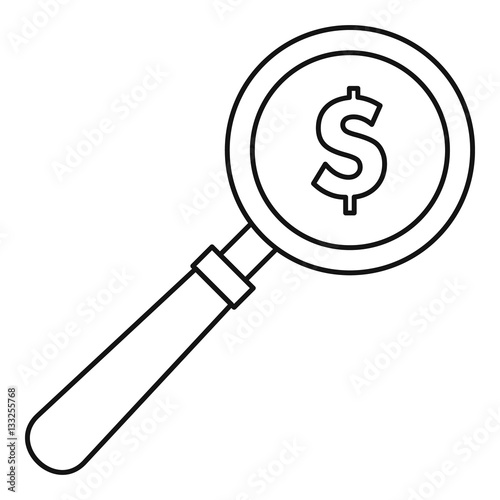 Magnifier icon, outline style