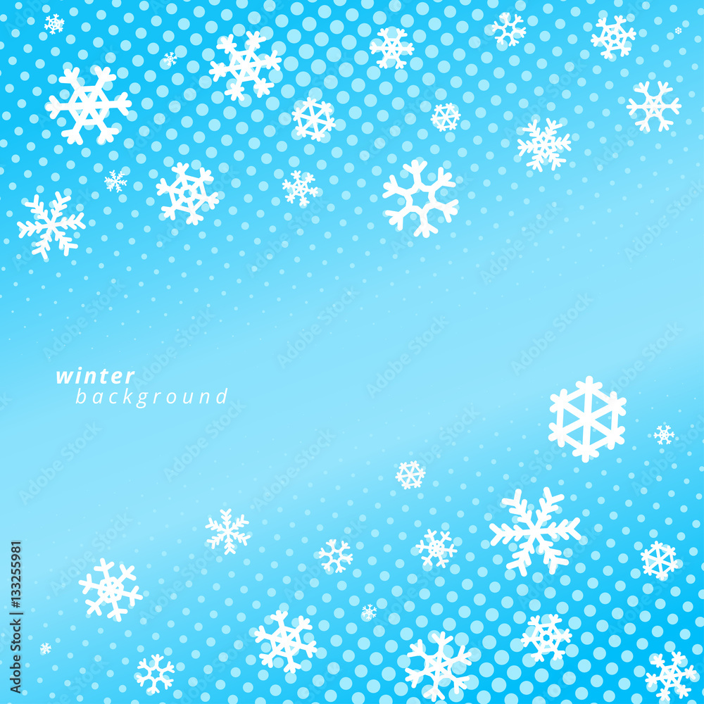 Snowflakes on blue sky background. Christmas vector design Snowflakes on blue sky background. Christmas vector design