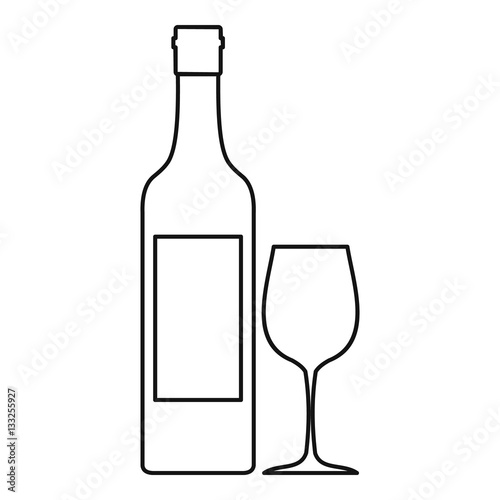 Bottle of wine icon, outline style