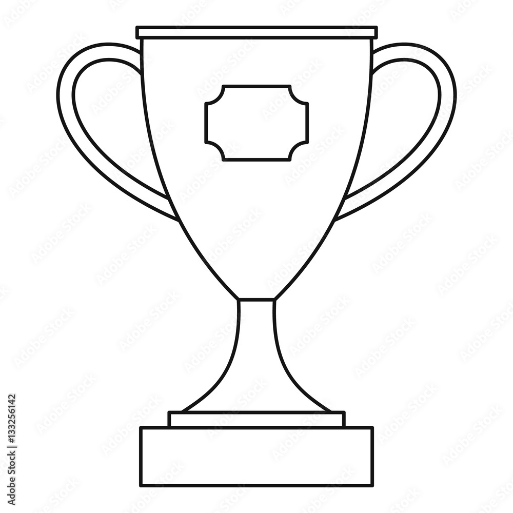 Trophy cup award icon, outline style Stock Vector | Adobe Stock