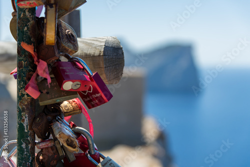 Padlock on Majorca with a see view on Cap de Formentor