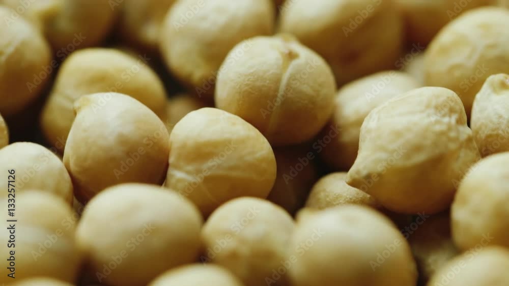 chickpeas rotates, video with shallow depth of field chickpeas rotates, video with shallow depth of field