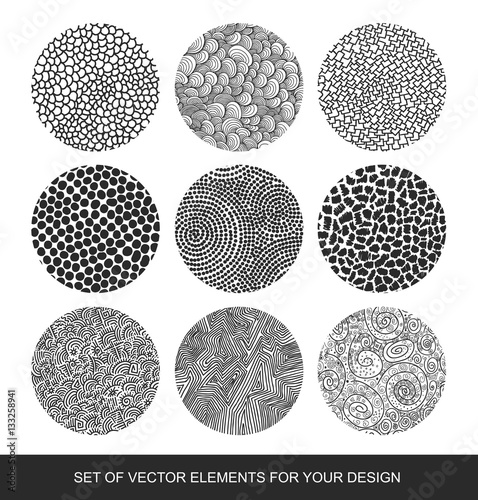 Collection isolated textures, brushes, graphics, design element.