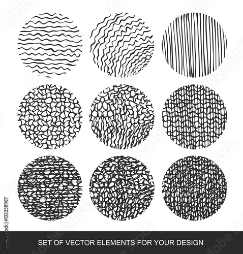 Collection isolated textures, brushes, graphics, design element.