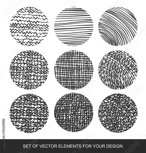 Collection isolated textures, brushes, graphics, design element.