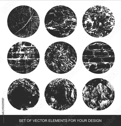 Collection isolated textures, brushes, graphics, design element.
