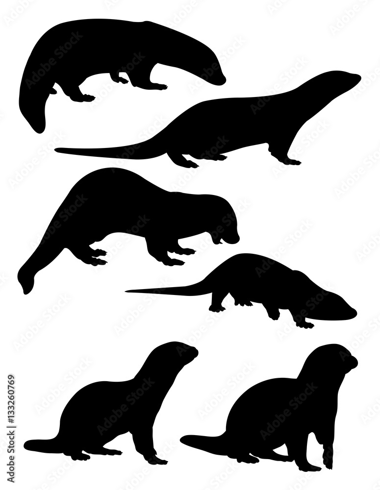 Otter animal mammal silhouette. Good use for symbol, logo, web icon, mascot, sign, or any design you want.