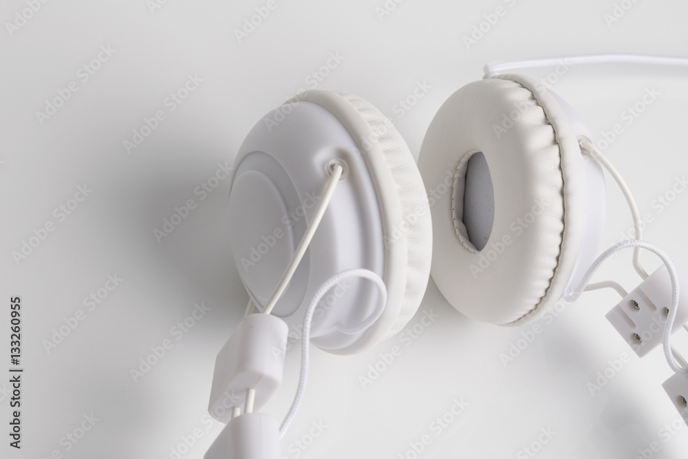 white headphone isolated on a white background white headphone isolated on a white background