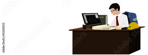 Design Engineer is designing with computer program
