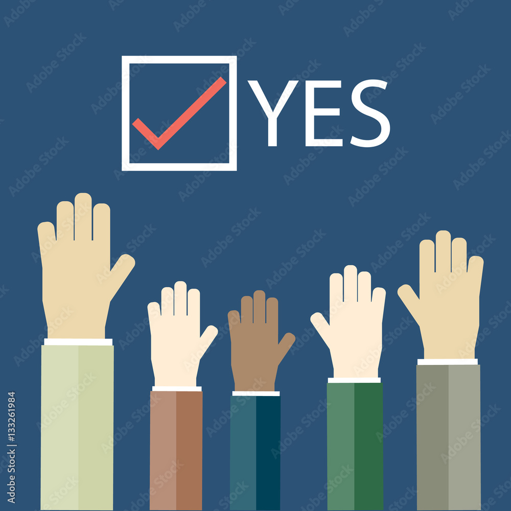 Voting concept in flat style -Vote paper, democracy concept Voting concept in flat style -Vote paper, democracy concept