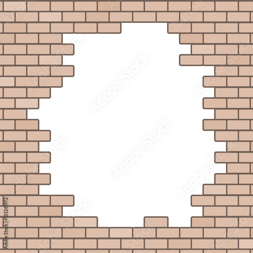 broken brick wall background