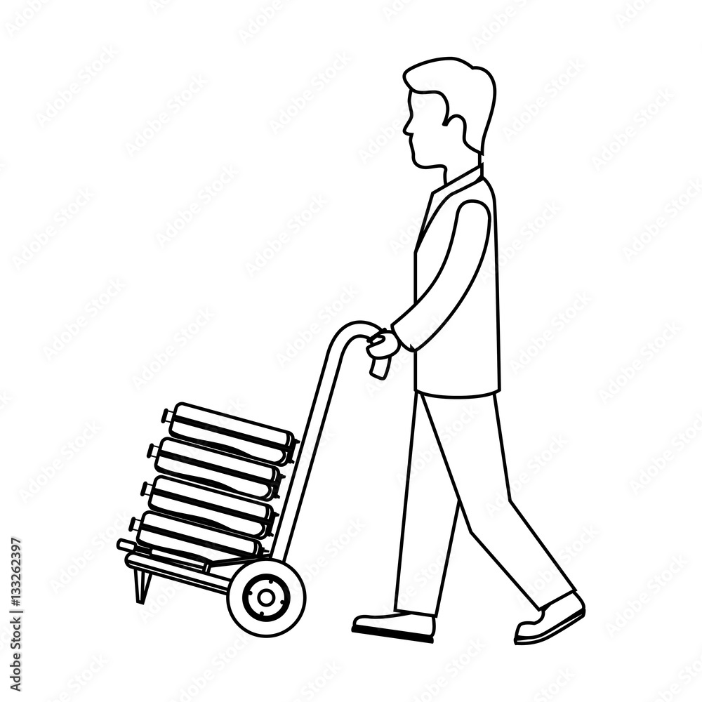 person with travel suitcase vector illustration design person with travel suitcase vector illustration design
