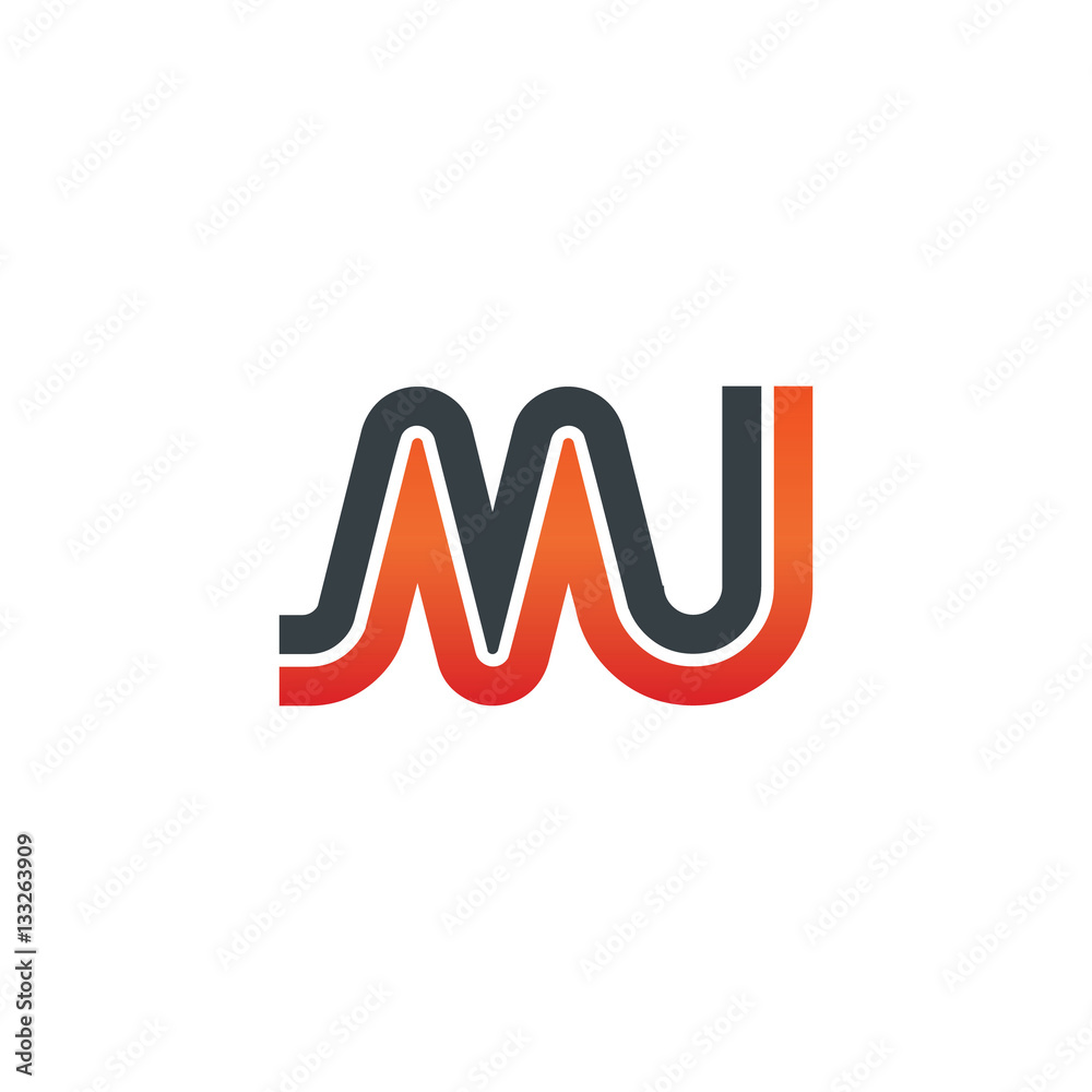 Initial Letter MJ MU Linked Design Logo Initial Letter MJ MU Linked Design Logo