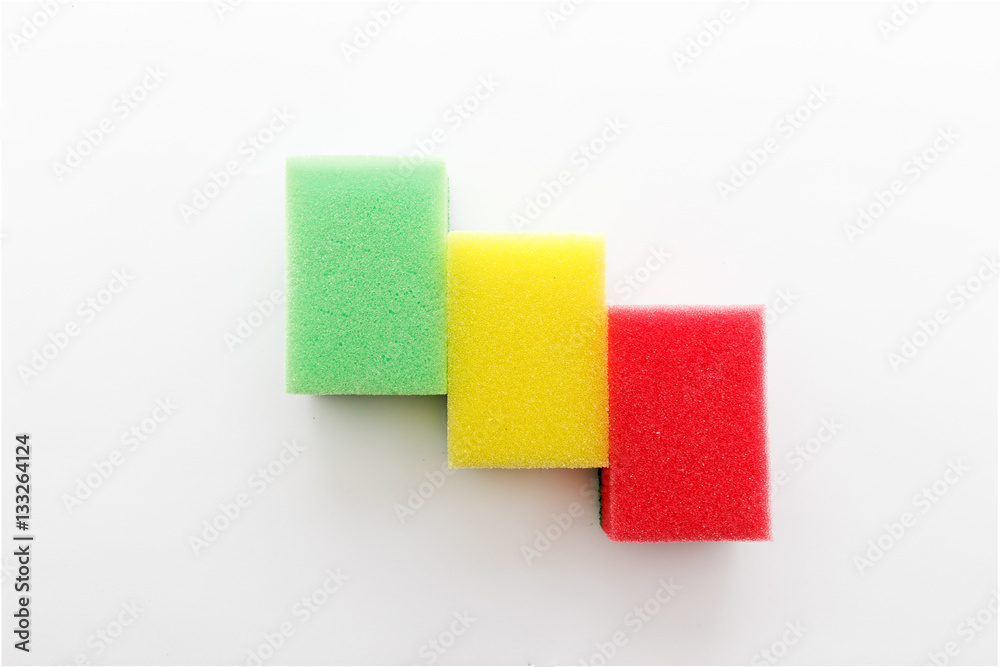Dishwashing sponges on a white background Dishwashing sponges on a white background
