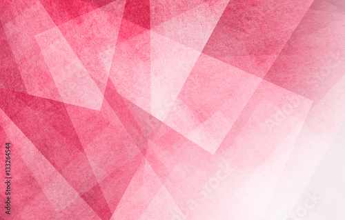 abstract background design, geometric lines angles shapes in white layers of transparent material on pink background color
