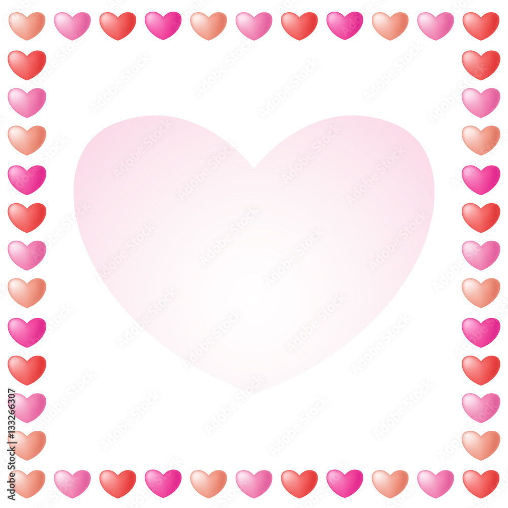 Vector of background with colorful heart border