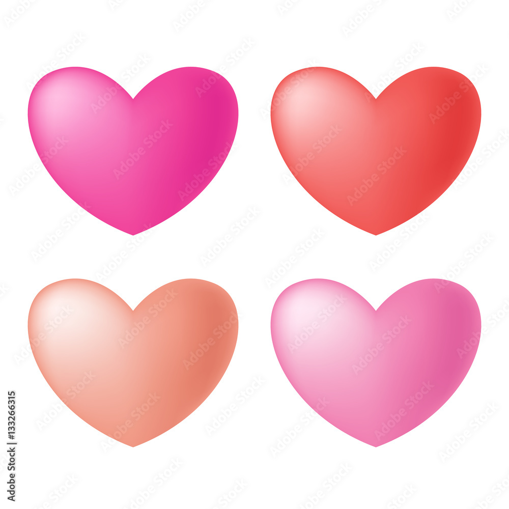 Set of colorful heart : Vector Illustration