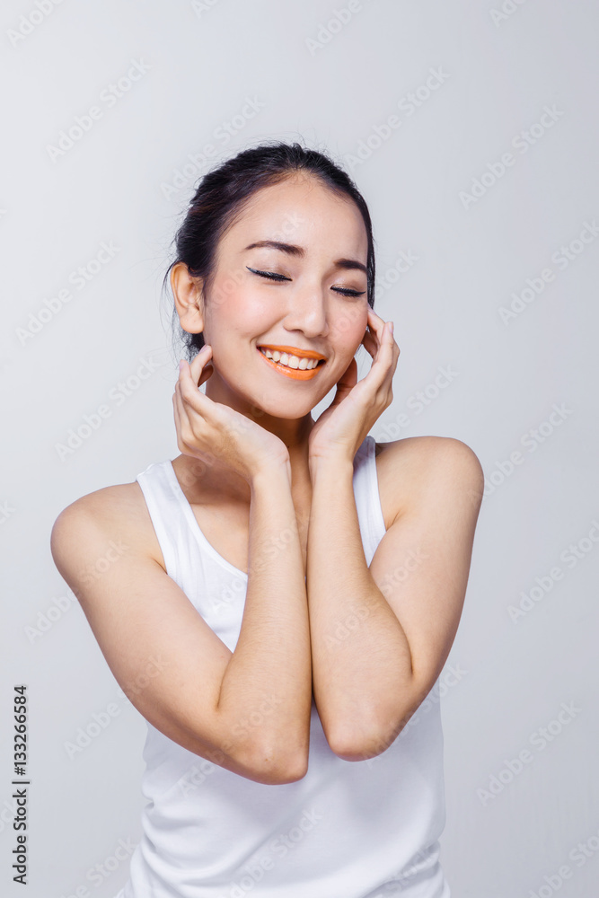 Beauty woman portrait. Skin and face care concept Beauty woman portrait. Skin and face care concept