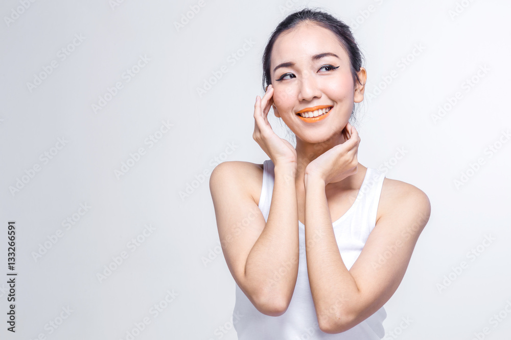 Asian beauty face, concept of glamour, makeup, healthcare etc. Asian beauty face, concept of glamour, makeup, healthcare etc.
