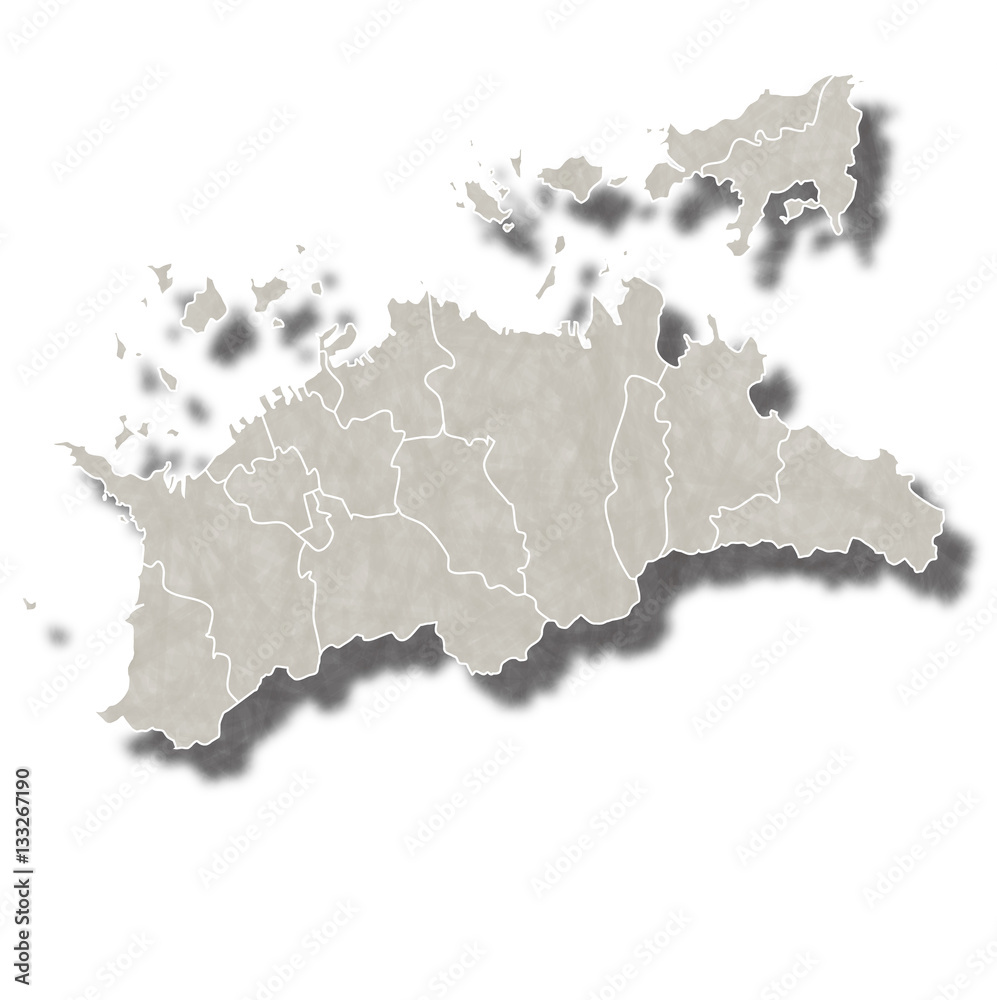 Obraz premium 香川 日本 地図 アイコン