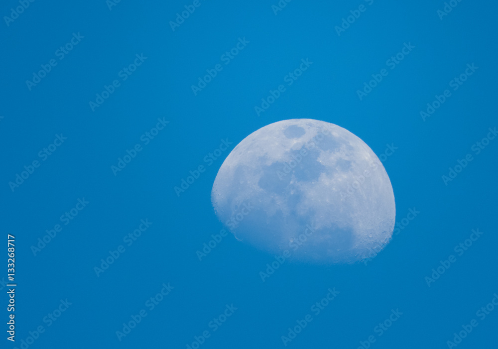 Half Moon during the Day in Blue Sky Half Moon during the Day in Blue Sky