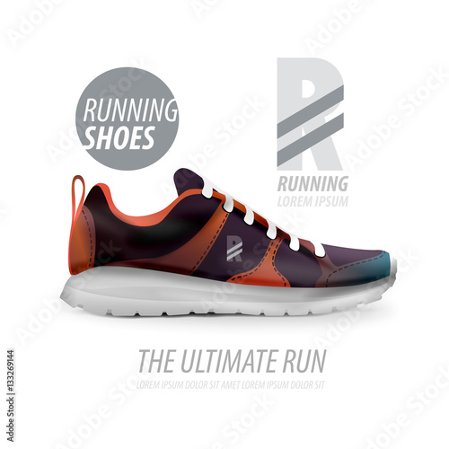 Vector running shoes ad product template