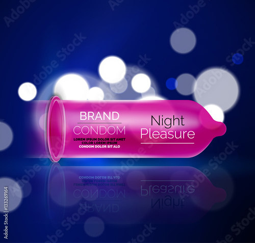 Vector condom ad template. Latex contraceptive