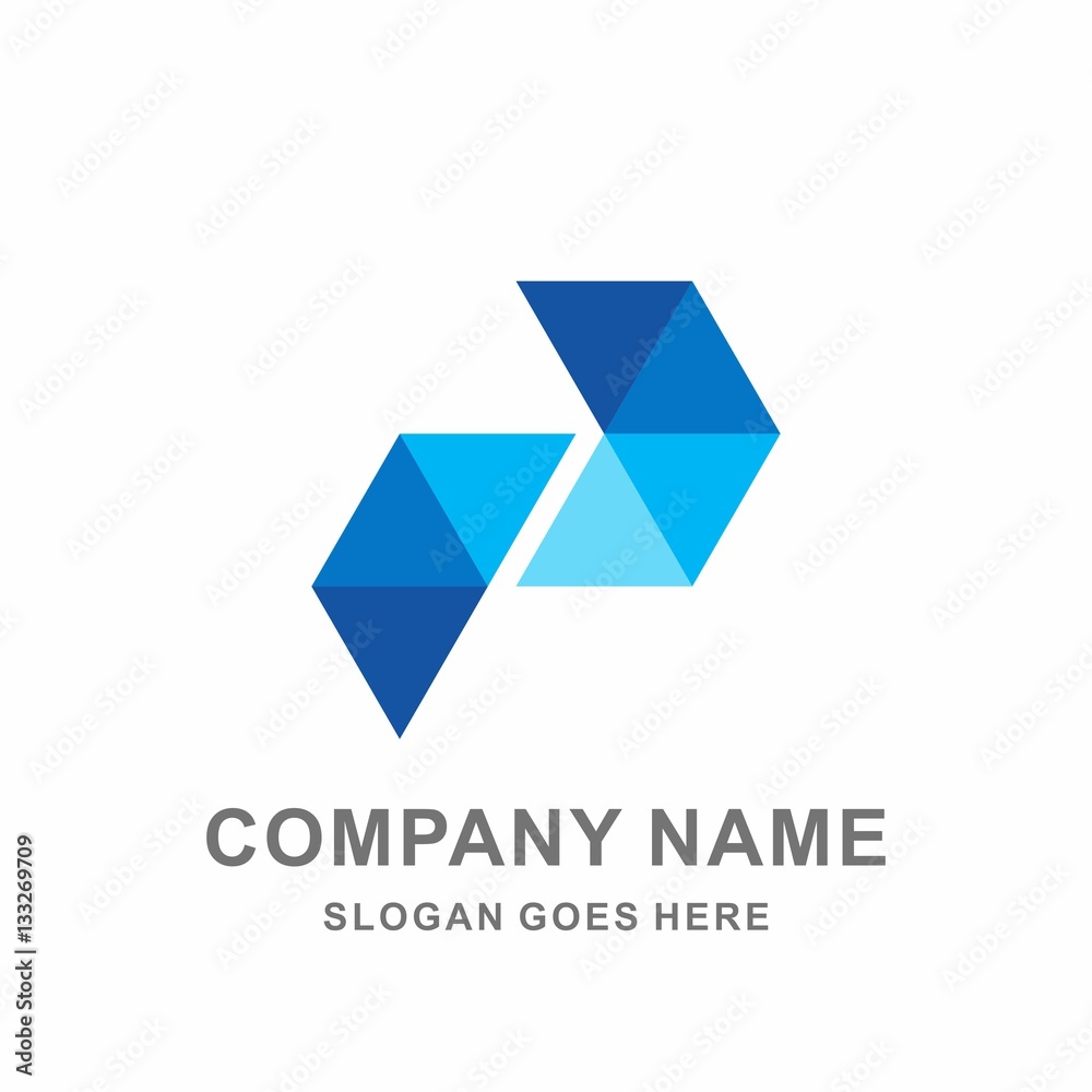 Monogram Letter P Geometric Triangle Pattern Motif Decoration Business Company Stock Vector Logo Design Template 