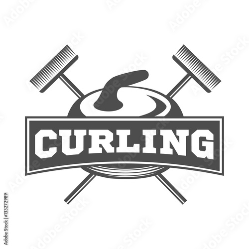 vintage curling labels and design elements