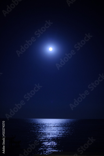 the moon on the sea