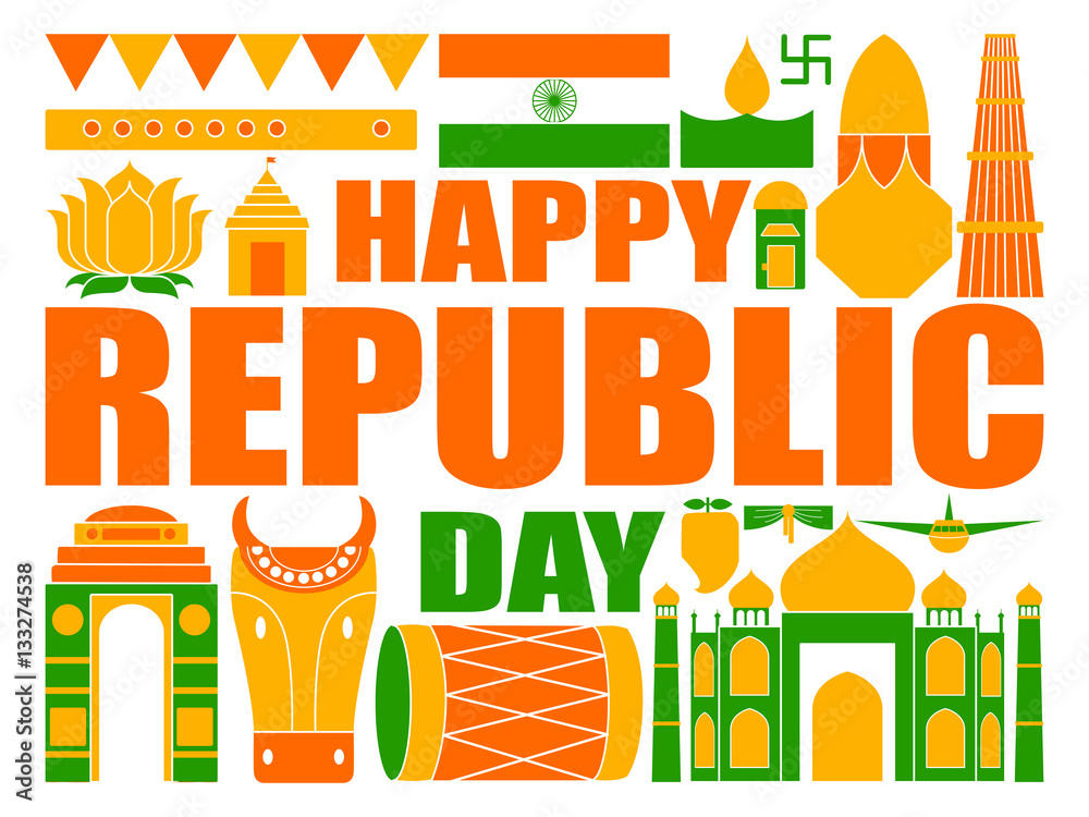 Happy Republic Day of India patriotic background Stock Vector | Adobe Stock