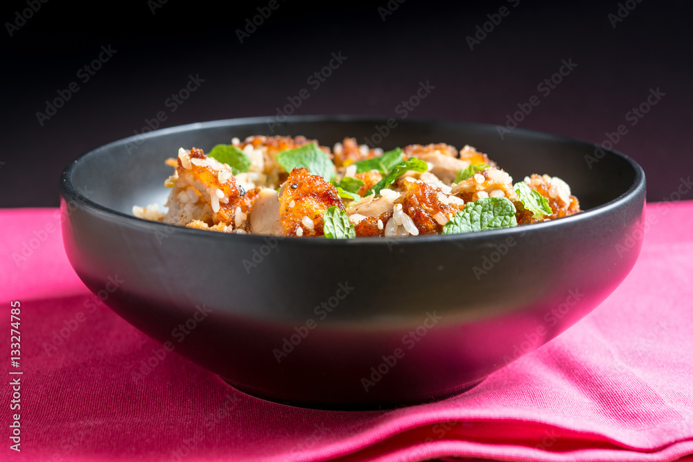 Homemade Chinese fried rice with vegetables and fried eggs Homemade Chinese fried rice with vegetables and fried eggs