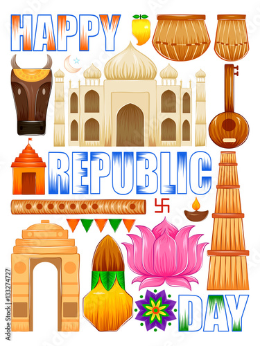 Happy Republic Day of India patriotic background
