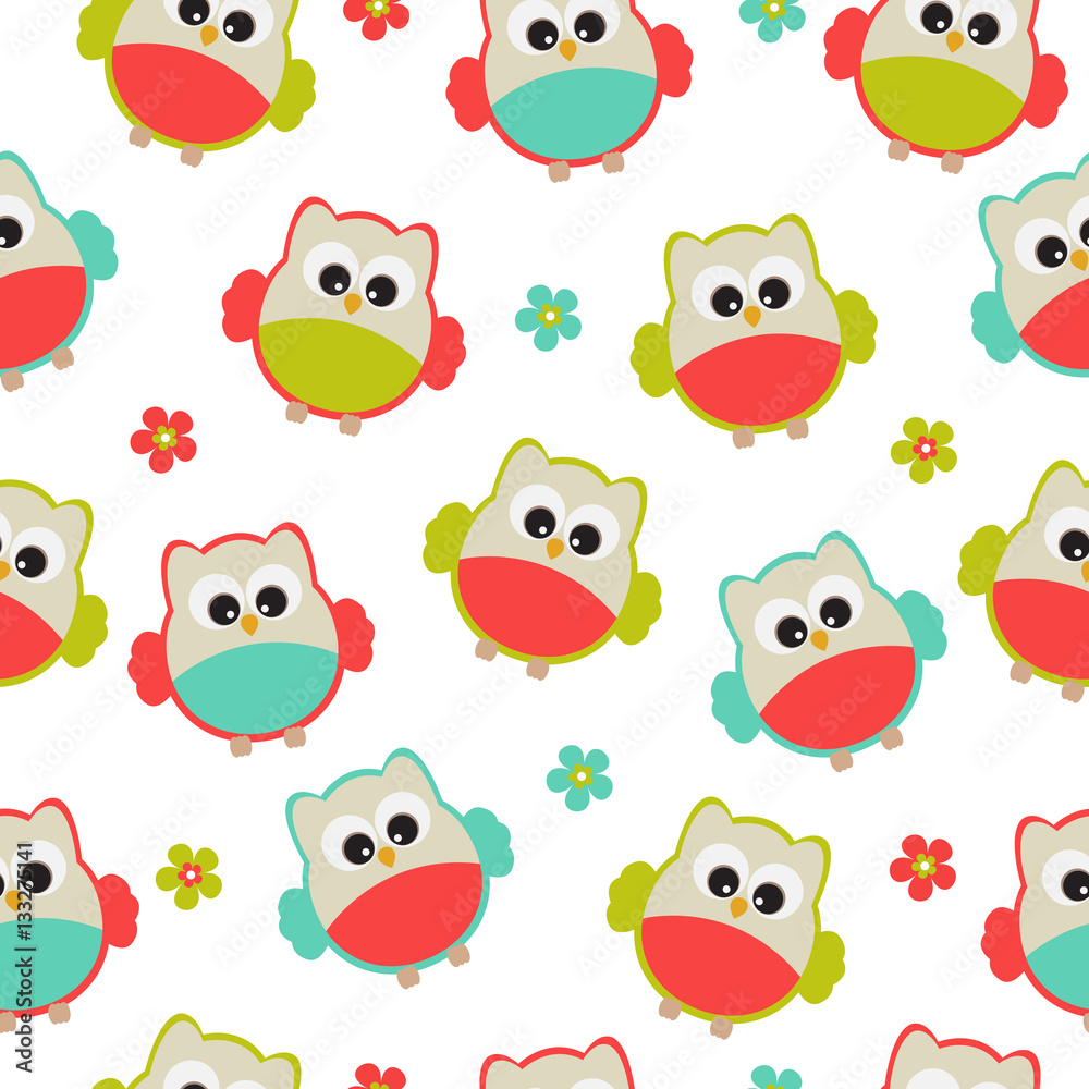 Fototapeta premium Vector seamless pattern on the theme of birds.