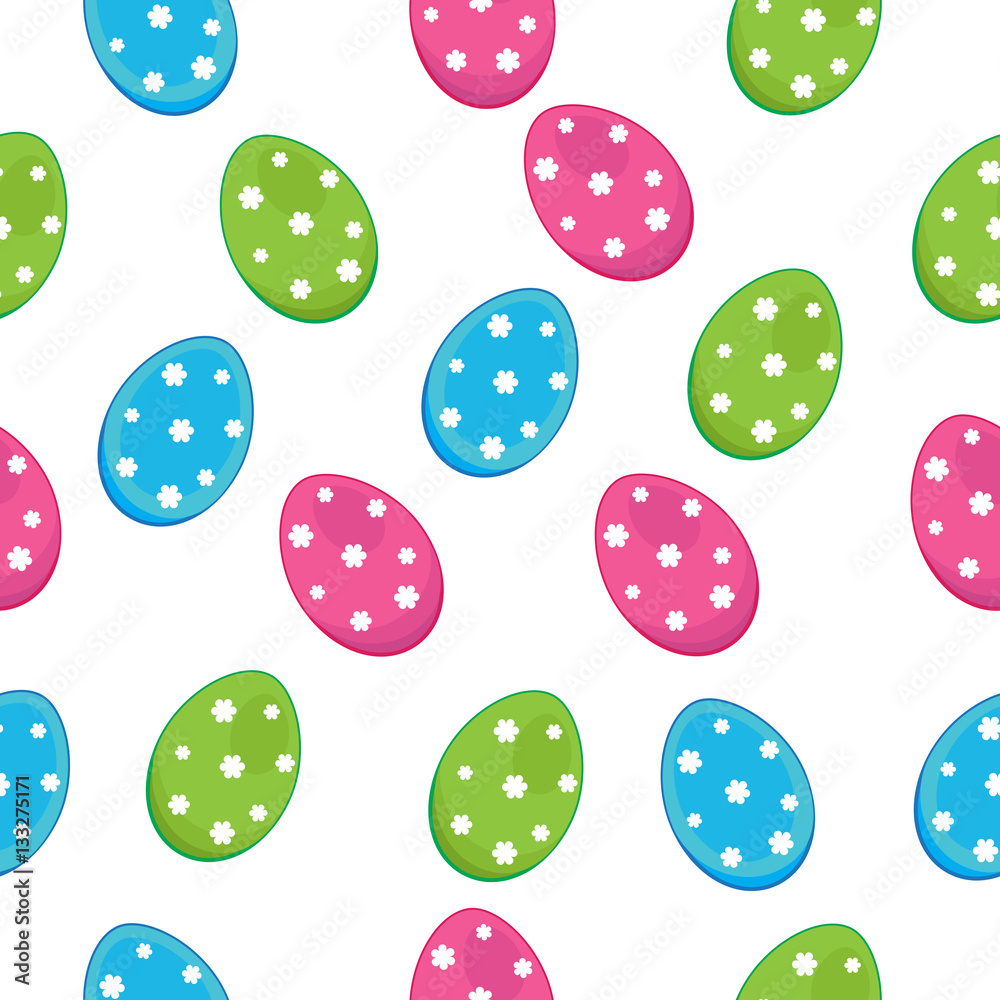 Vector seamless pattern with an Easter theme.