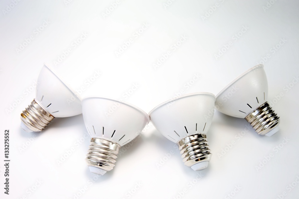 AC LED lamp on white board background. AC LED lamp on white board background.