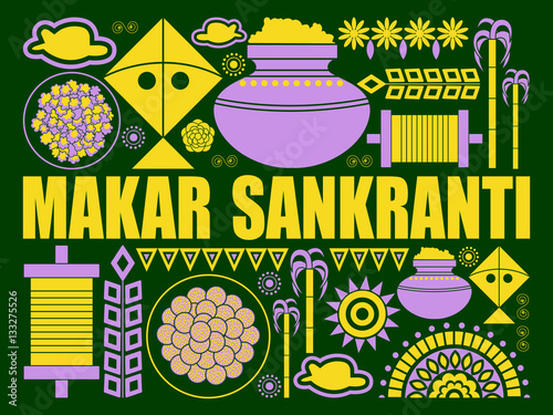 Happy Makar Sankranti festival celebration background