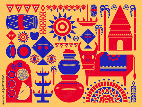 Happy Pongal festival celebration background