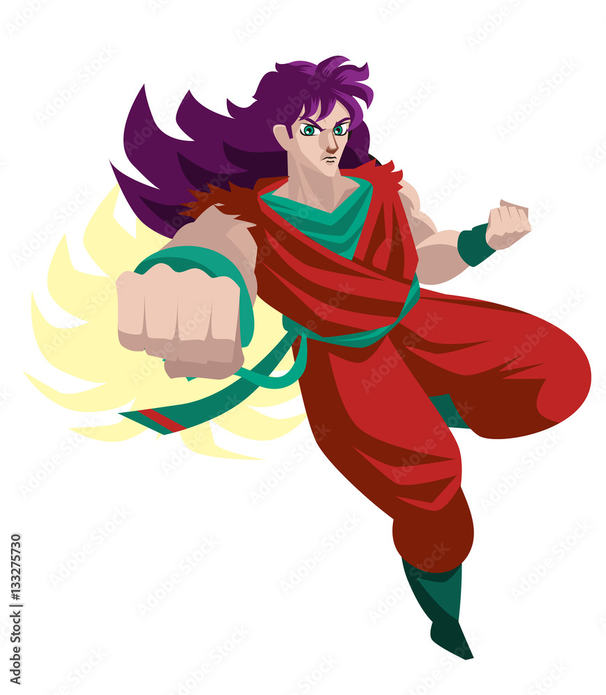 anime japanese martial arts warrior hero Stock Vector | Adobe Stock