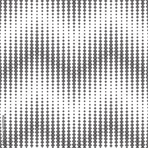 Monochromatic seamless pattern on a white background. Has the shape of a wave. Consists of geometric elements. Useful as design element for texture, pattern and artistic compositions.