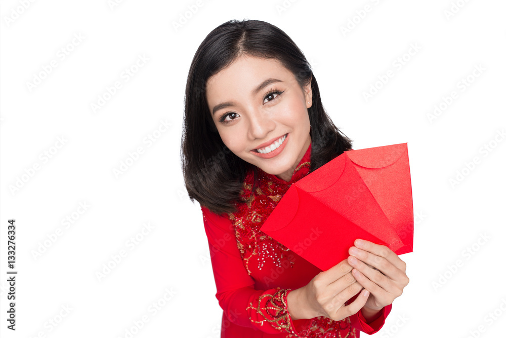 Portrait of a beautiful Asian woman on traditional festival cost Portrait of a beautiful Asian woman on traditional festival cost
