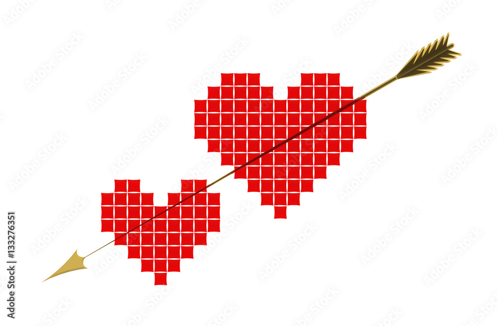 Fototapeta premium Red ice heart, Valentine's day!
